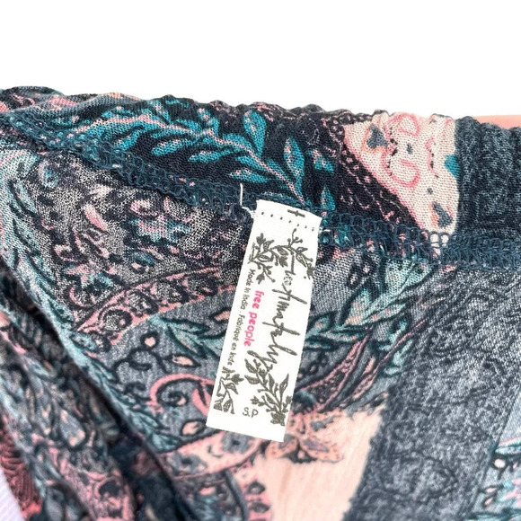 Free People Count Me In Trapeze Tunic Top Black Lace Pink Size Small - Picture 8 of 11